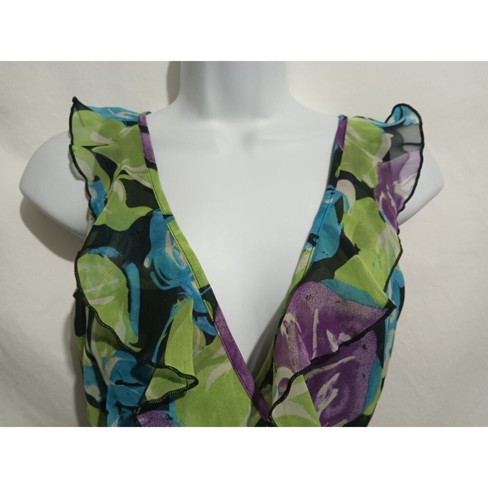 Johnny Martin Size 1 Sleeveless V-neck Floral Sundress